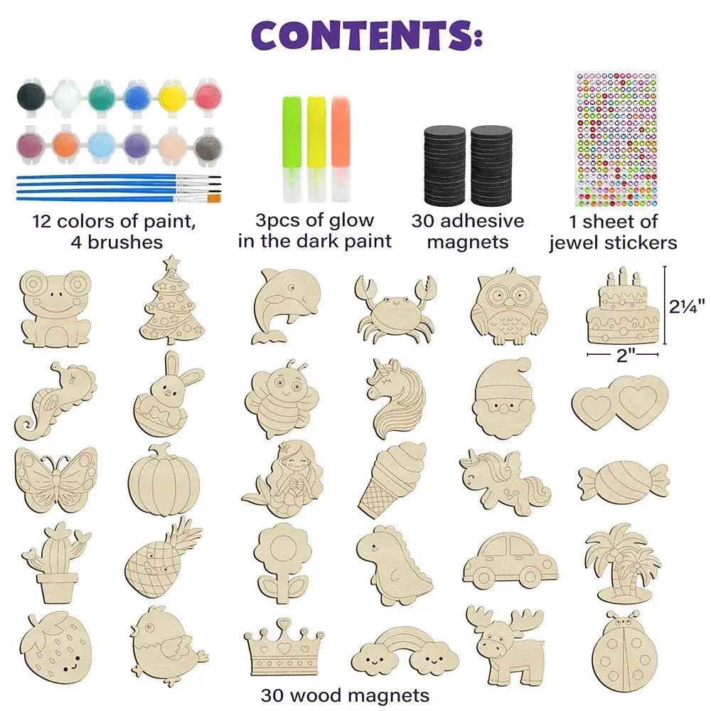  DIY Wooden Magnets Kids Craft Kit Glow In The Dark -  ToylandEU™
