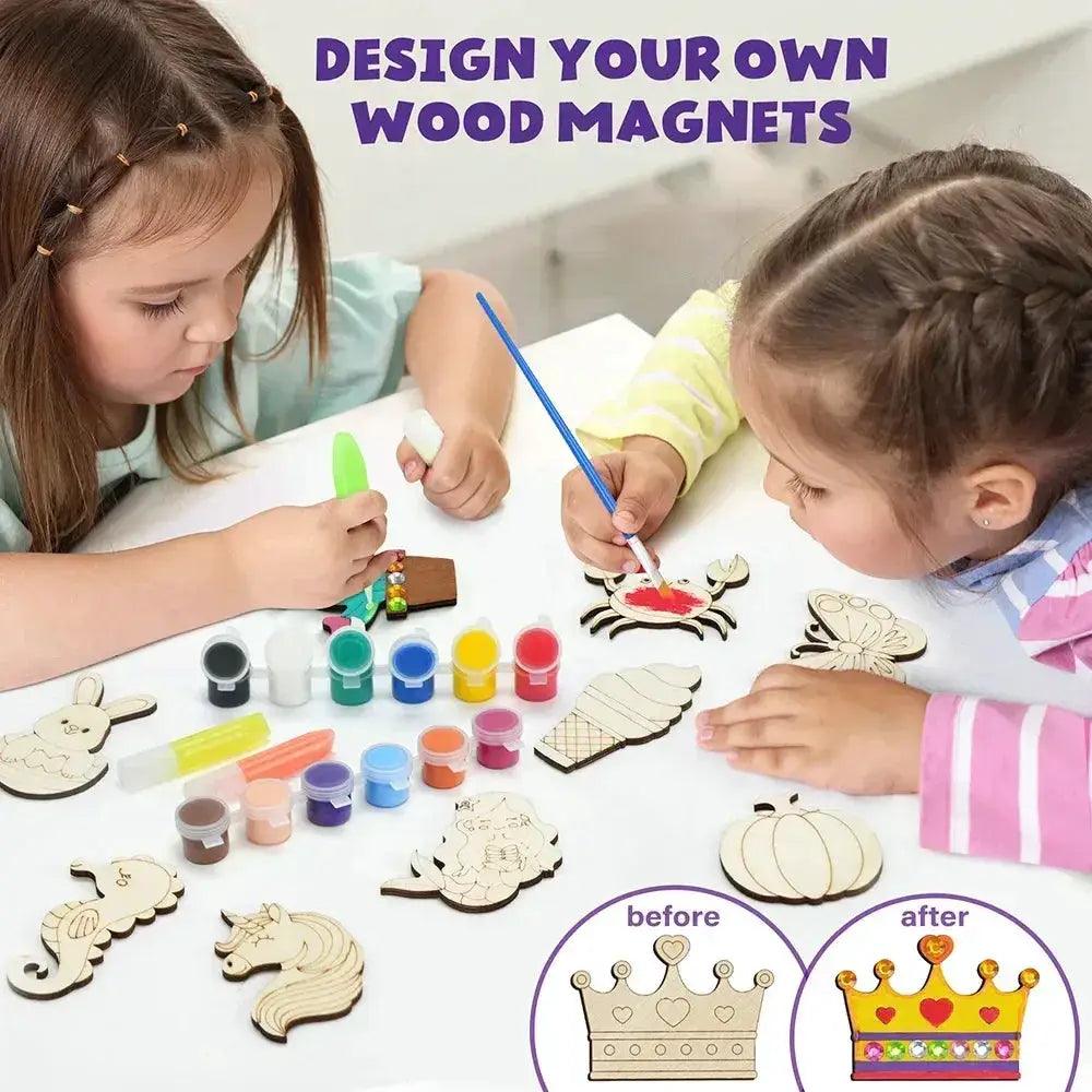  DIY Wooden Magnets Kids Craft Kit Glow In The Dark -  ToylandEU™
