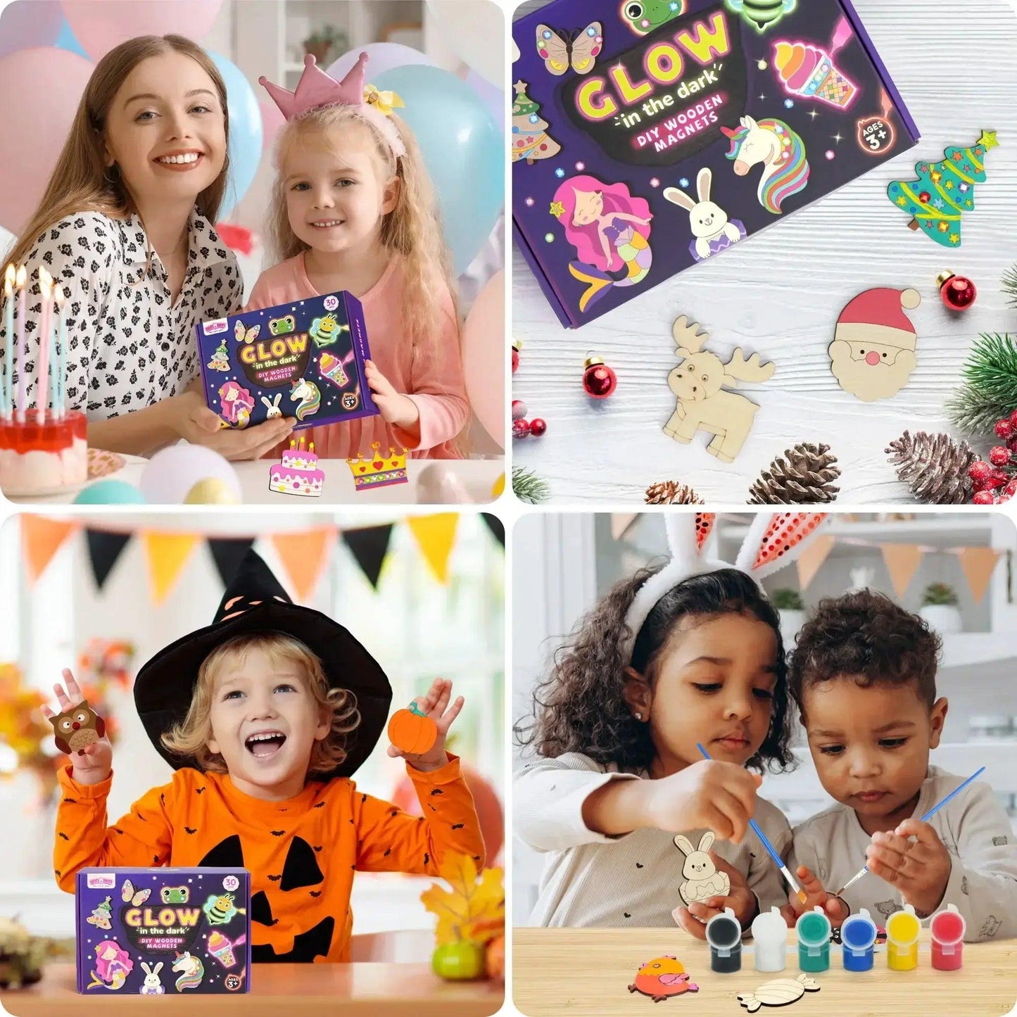  DIY Wooden Magnets Kids Craft Kit Glow In The Dark -  ToylandEU™