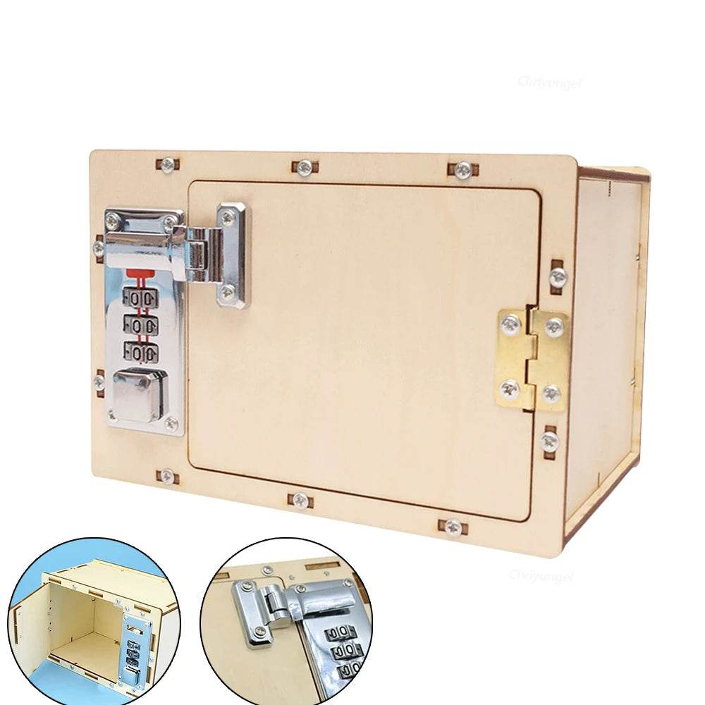 DIY Wooden Password Box for Kids Assembling Code Box Science School Projects Experiment Kits Science Toys STEM Educational Toys - ToylandEU