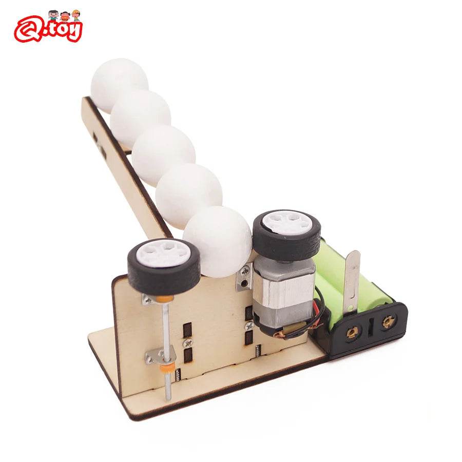 DIY Wooden Puzzle Pitching Machine STEM Toys Technologia Science Experimental Tool Kit Learning Education Games for Kids - ToylandEU