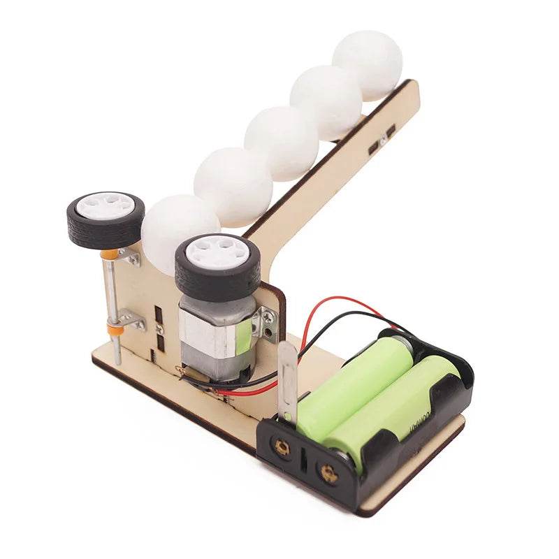 DIY Wooden Puzzle Pitching Machine STEM Toys Technologia Science Experimental Tool Kit Learning Education Games for Kids - ToylandEU