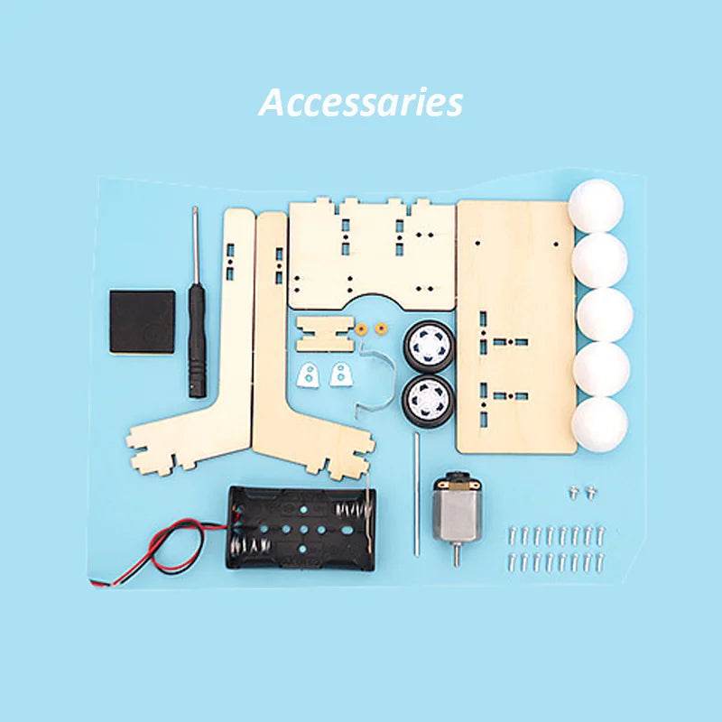 DIY Wooden Puzzle Pitching Machine STEM Toys Technologia Science Experimental Tool Kit Learning Education Games for Kids - ToylandEU