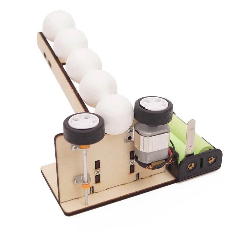 DIY Wooden Puzzle Pitching Machine STEM Toys Technologia Science Experimental Tool Kit Learning Education Games for Kids - ToylandEU