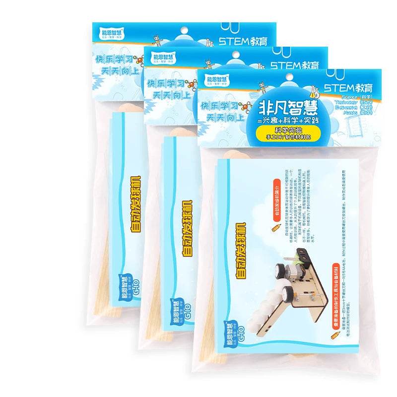 DIY Wooden Puzzle Pitching Machine STEM Toys Technologia Science Experimental Tool Kit Learning Education Games for Kids - ToylandEU