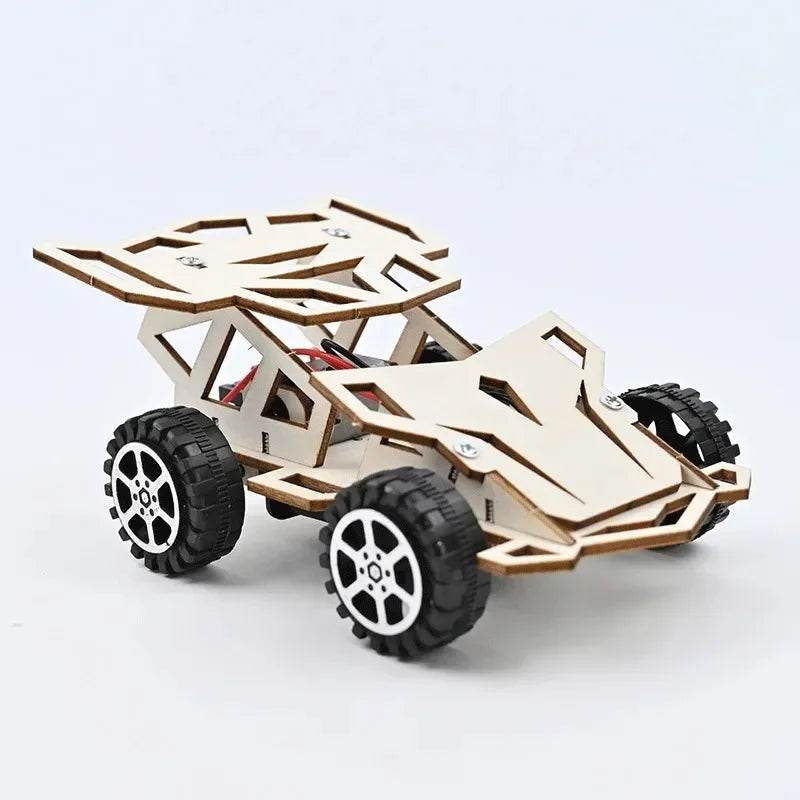 DIY Wooden Remote Control Car Wooden Four Wheel Drive Racing Assembling Science Experiment Kits KIDS STEM Educational Toy - ToylandEU