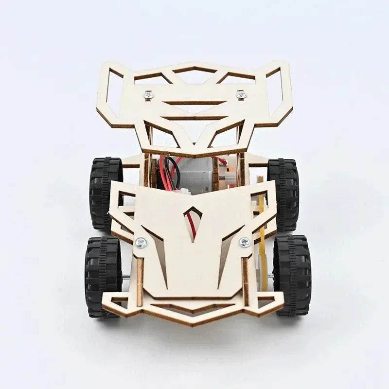 DIY Wooden Remote Control Car Wooden Four Wheel Drive Racing Assembling Science Experiment Kits KIDS STEM Educational Toy - ToylandEU