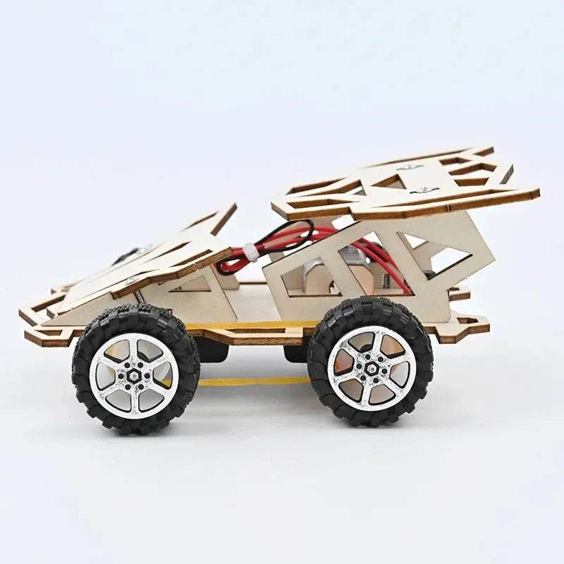 DIY Wooden Remote Control Car Wooden Four Wheel Drive Racing Assembling Science Experiment Kits KIDS STEM Educational Toy - ToylandEU