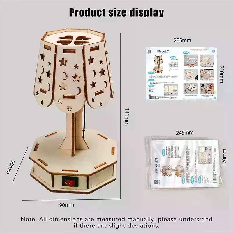 DIY Wooden Table Lamp Kit For Kids Educational STEM Puzzle - ToylandEU
