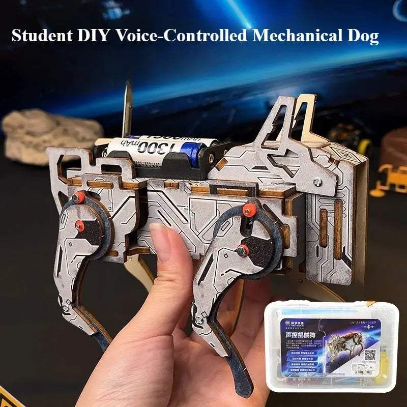 DIY Wooden Voice Controlled Mechanical Dog STEM Kit For Learning - ToylandEU