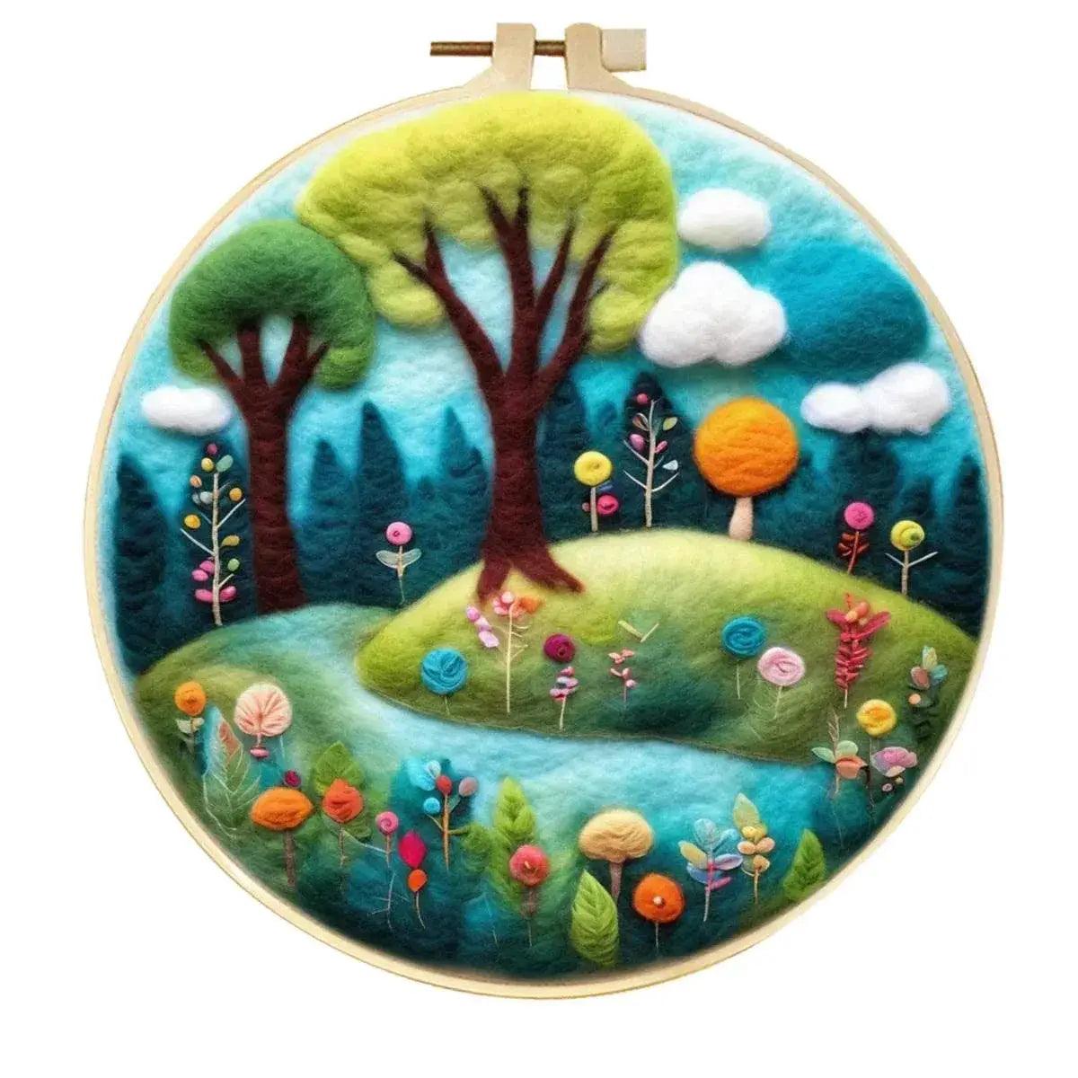  DIY Wool Needle Felting Painting Kit Night Sky Scenery Handmade Needle Picture Craft Home Decor -  ToylandEU™