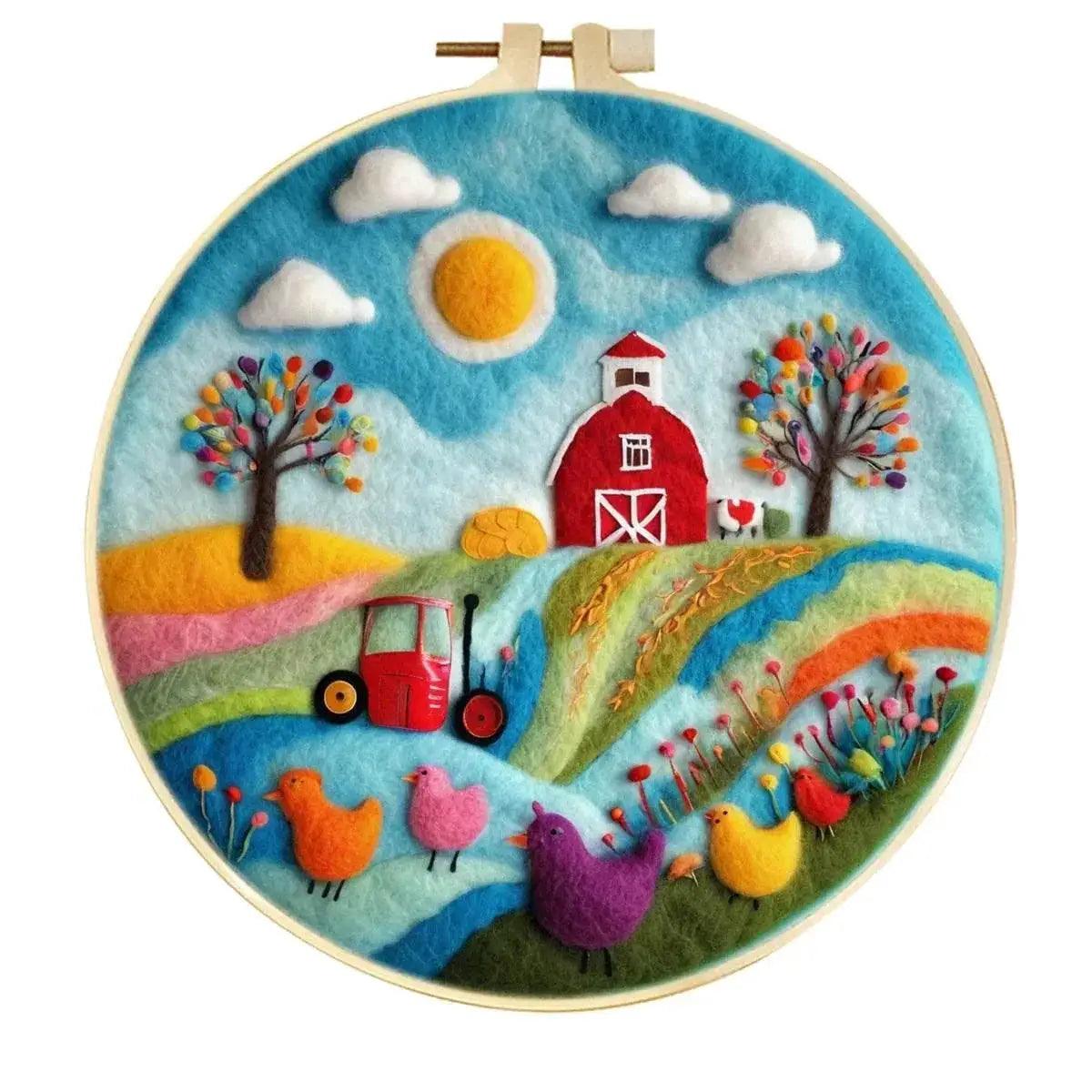  DIY Wool Needle Felting Painting Kit Night Sky Scenery Handmade Needle Picture Craft Home Decor -  ToylandEU™