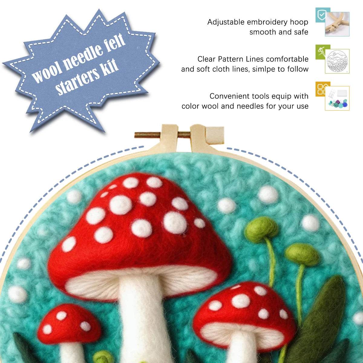 DIY Wool Needle Felting Painting Kit Night Sky Scenery Handmade Needle Picture Craft Home Decor - ToylandEU