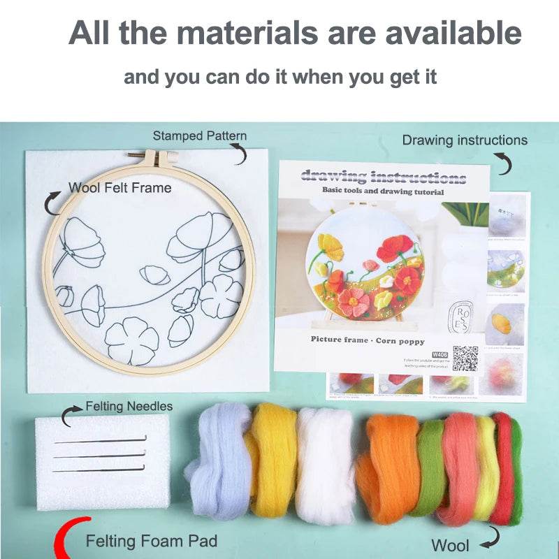 DIY Wool Needle Felting Painting Kit Night Sky Scenery Handmade Needle Picture Craft Home Decor - ToylandEU