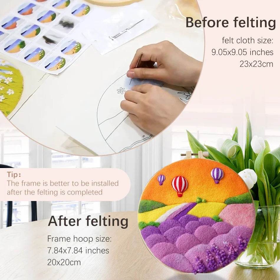 DIY Wool Needle Felting Painting Kit Night Sky Scenery Handmade Needle Picture Craft Home Decor - ToylandEU