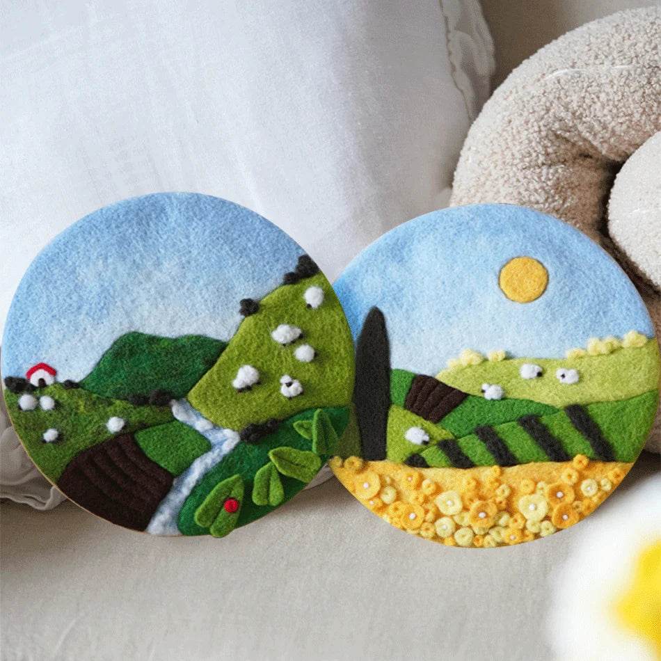 DIY Wool Needle Felting Painting Kit Night Sky Scenery Handmade Needle Picture Craft Home Decor - ToylandEU