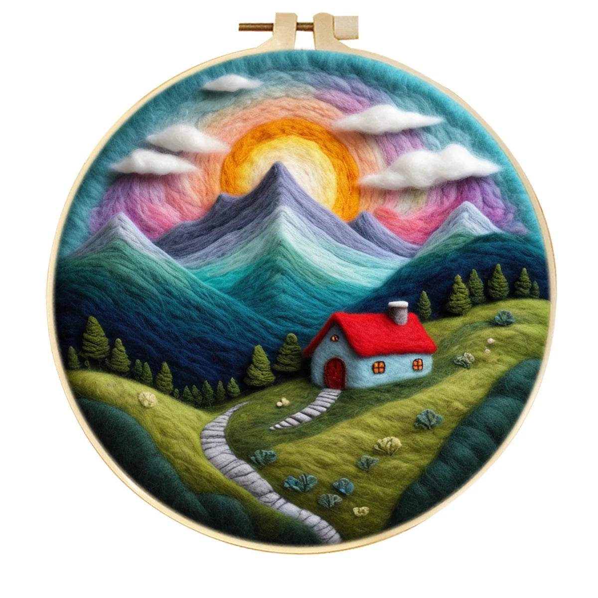 DIY Wool Needle Felting Painting Kit Night Sky Scenery Handmade Needle Picture Craft Home Decor - ToylandEU