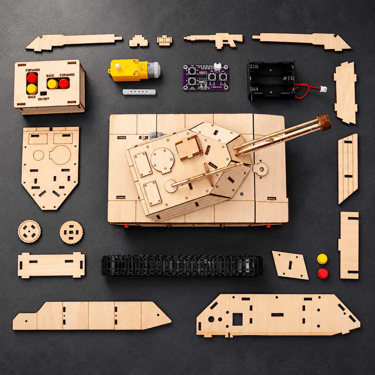 DIY RC Tank Cam Kit | Phone Camera Mount | Wooden Tracked Robot | Kids STEM
