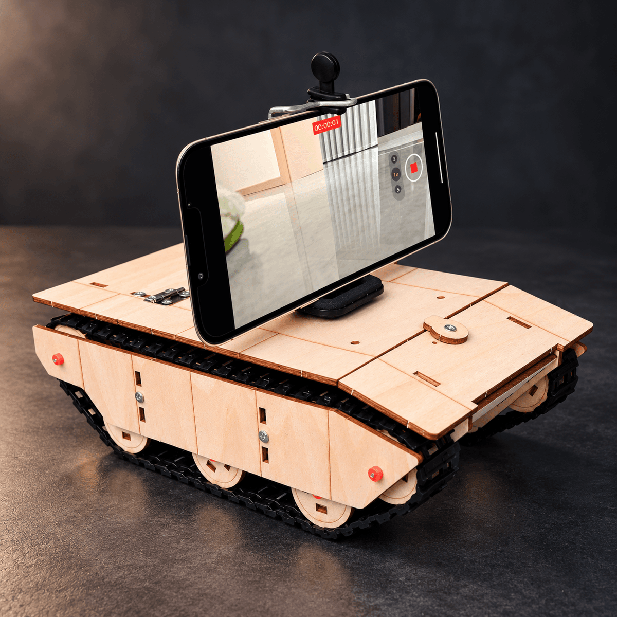 DIY RC Tank Cam Kit | Phone Camera Mount | Wooden Tracked Robot | Kids STEM