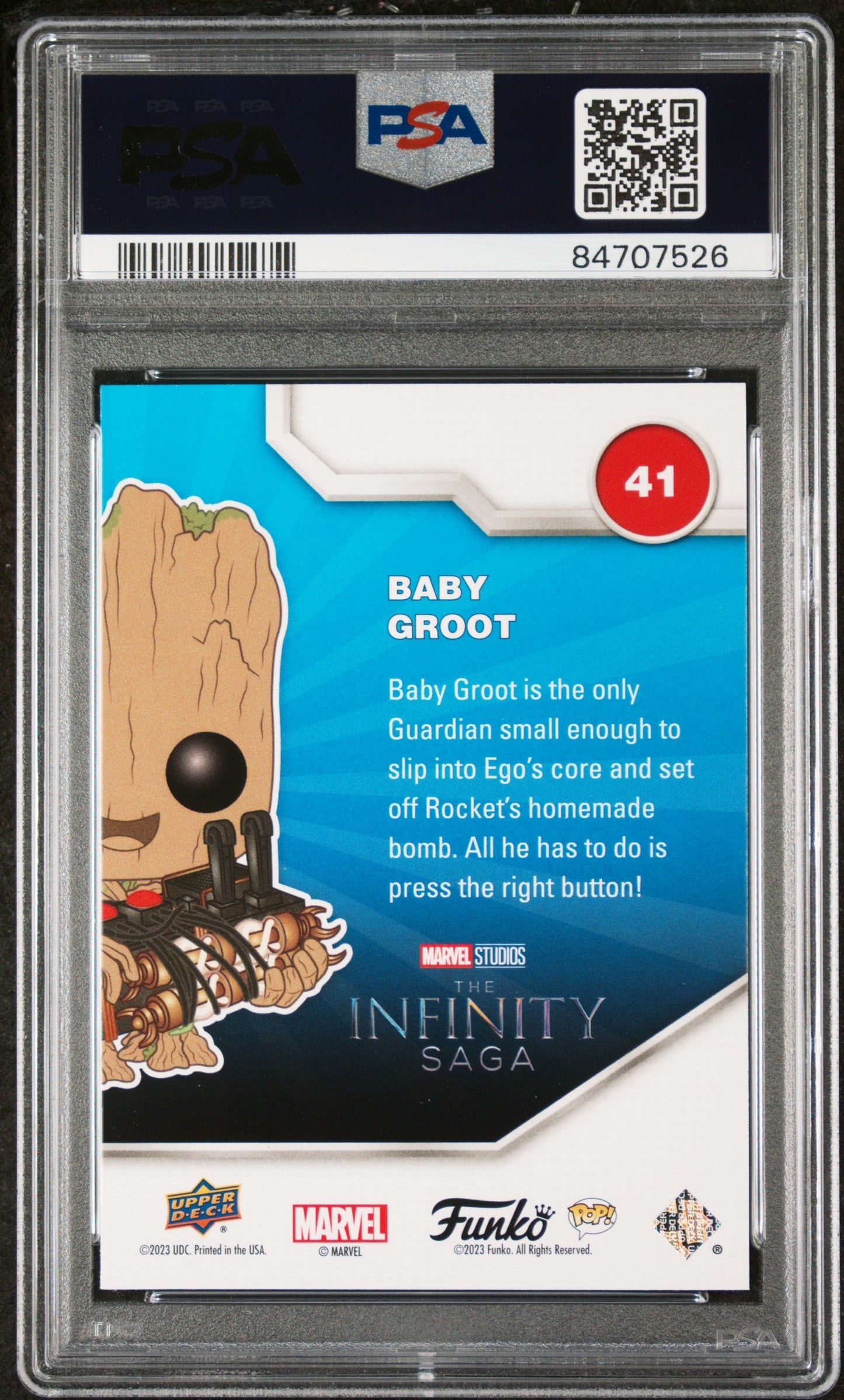 Baby Groot Platinum Funko Pop PSA 10 Collectible Limited Edition