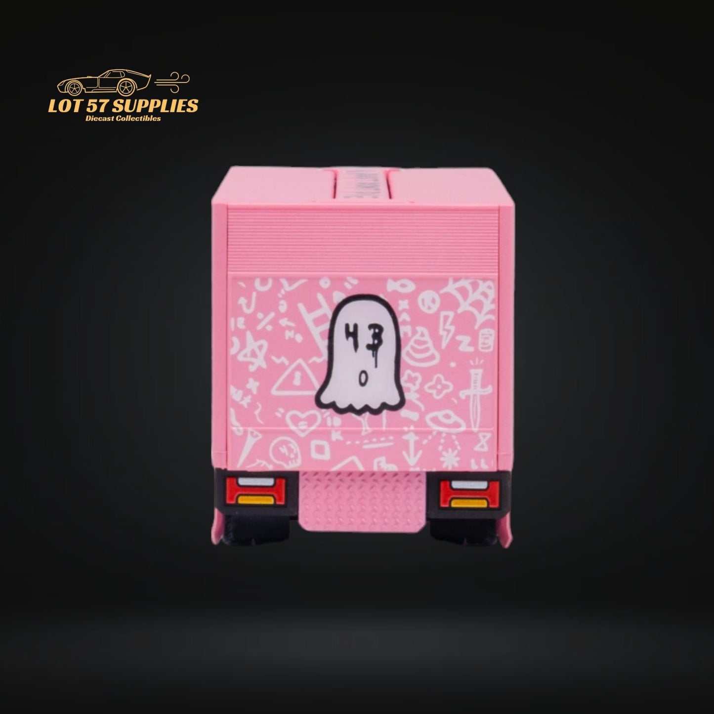 Diecast Hino 300 Diecast Box Truck Pink Livery With Functional Bed