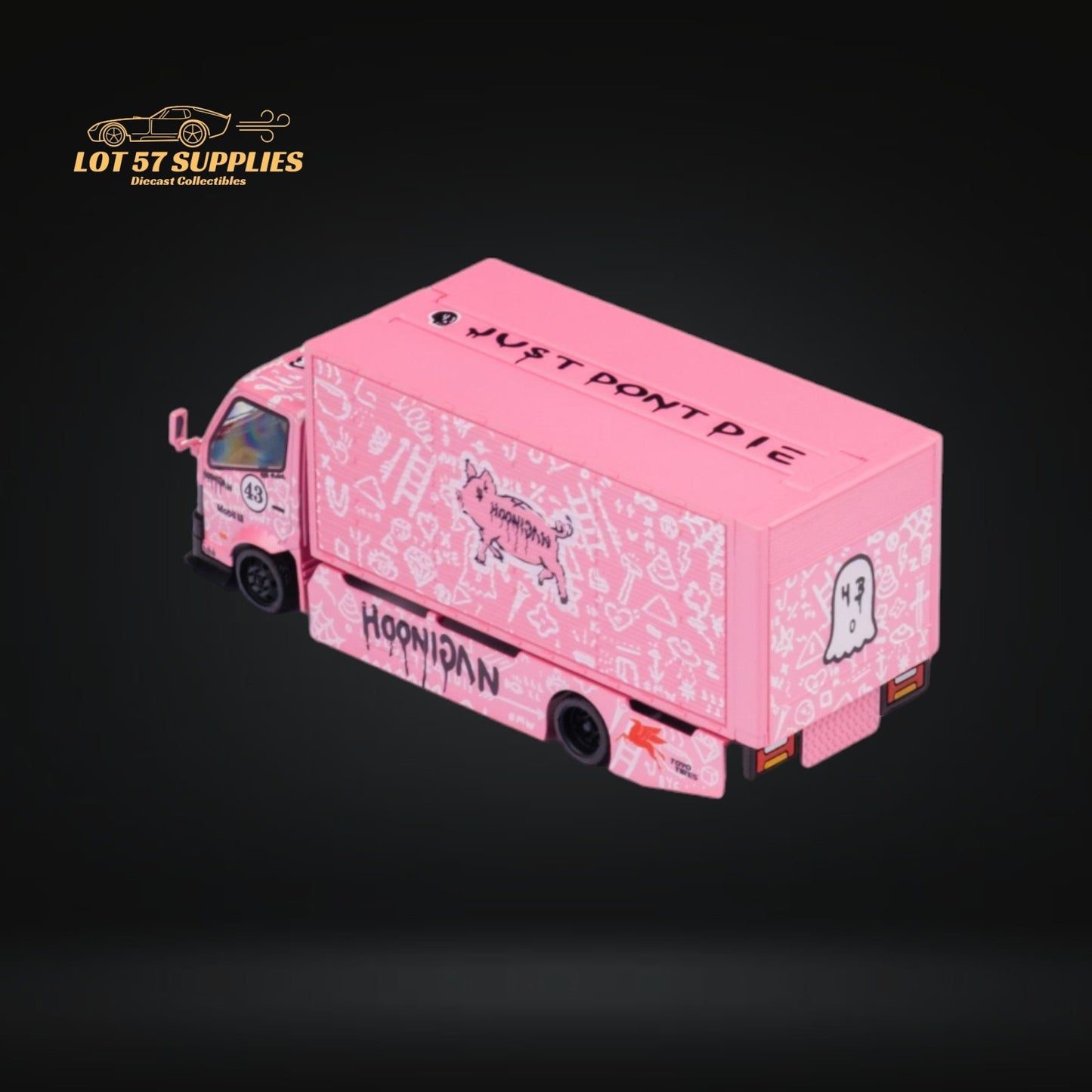 Diecast Hino 300 Diecast Box Truck Pink Livery With Functional Bed