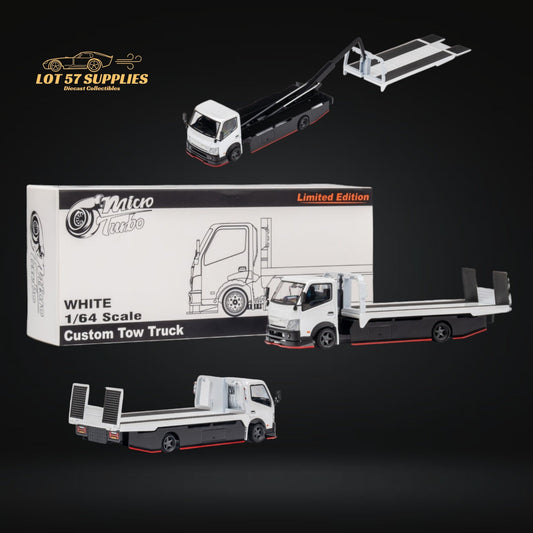 Diecast Hino 300 Diecast Flatbed Truck With Functional Bed White