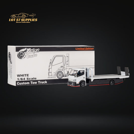 Diecast Hino 300 Diecast Flatbed Truck With Functional Bed White