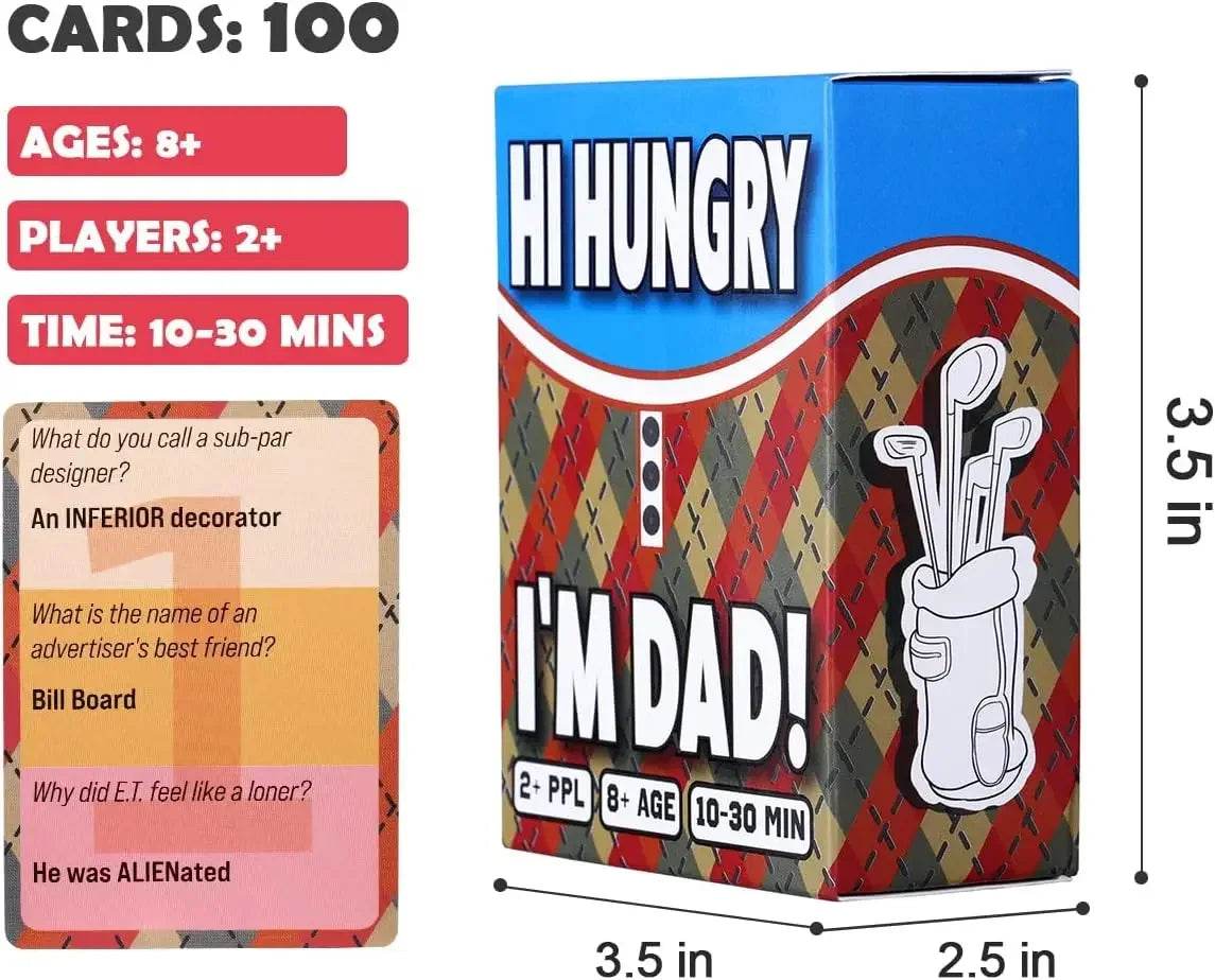 Dad Jokes Galore: HI Hungry… I'm DAD Card Game for Family Fun, Perfect Gift for Fathers with 594 Hilarious Jokes - ToylandEU
