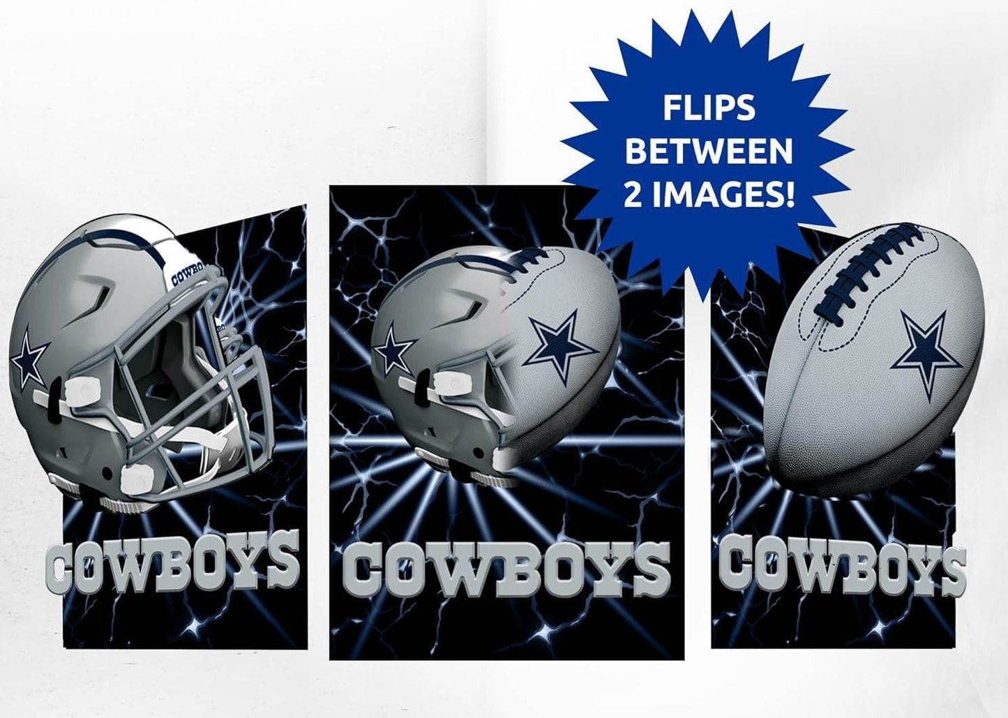 Dallas Cowboys 3D Art Print 12x16 Lenticular Lightning Flip - ToylandEU