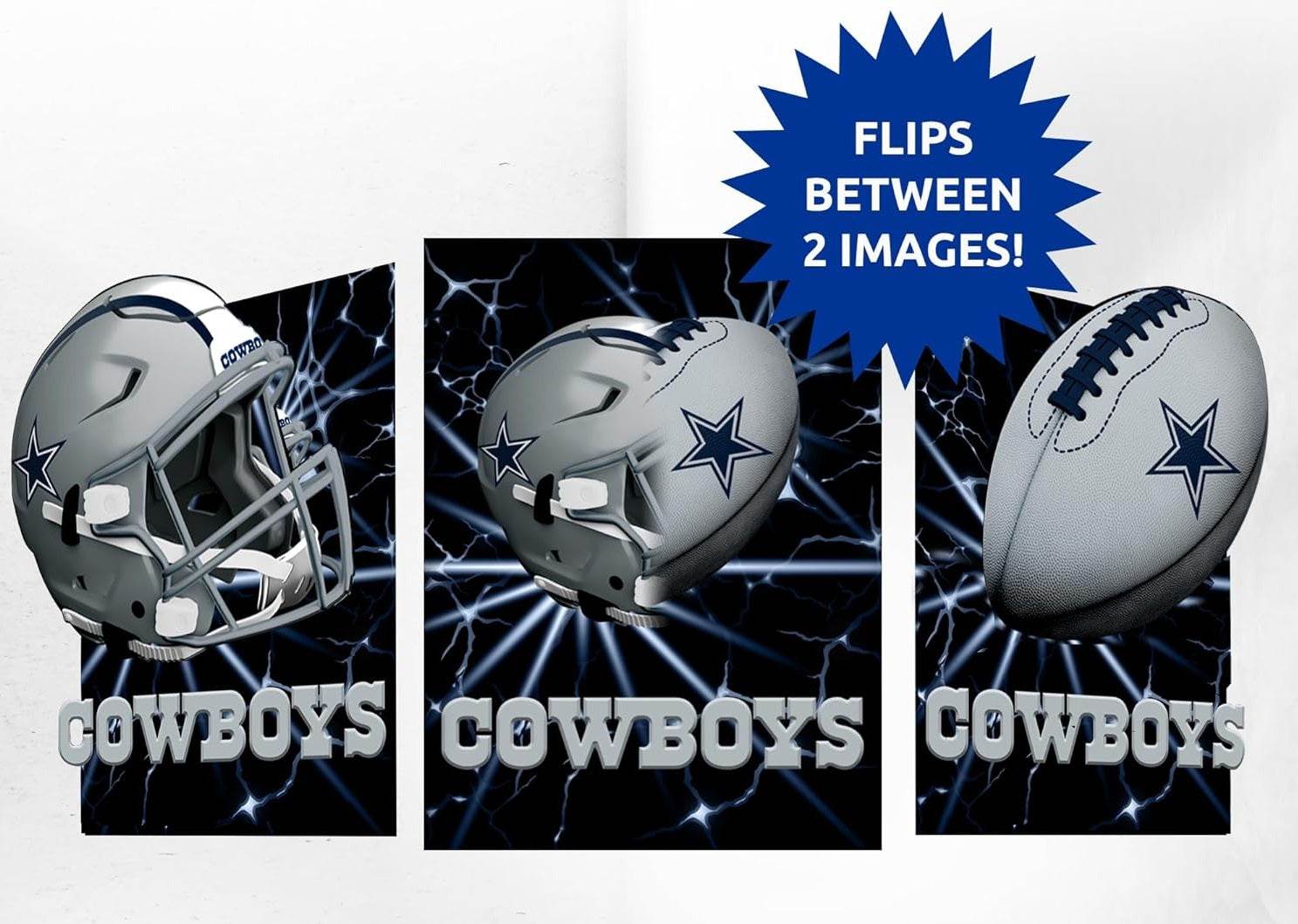 Dallas Cowboys 3D Art Print 12x16 Lenticular Lightning Flip - ToylandEU