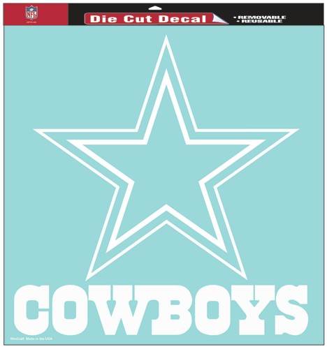 Dallas Cowboys Decal 8x8 Die Cut White - ToylandEU