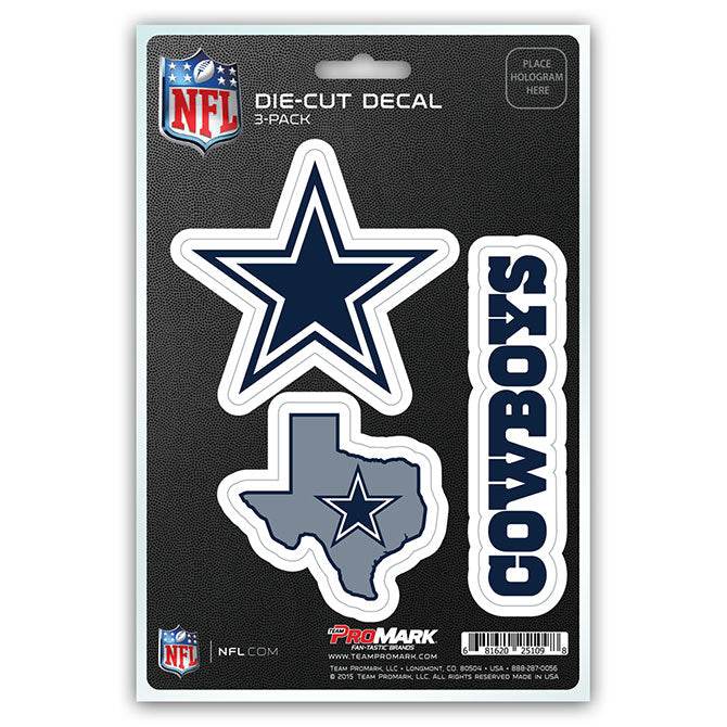 Dallas Cowboys Decal Die Cut 3 Pack Premium Clear Vinyl UV - ToylandEU
