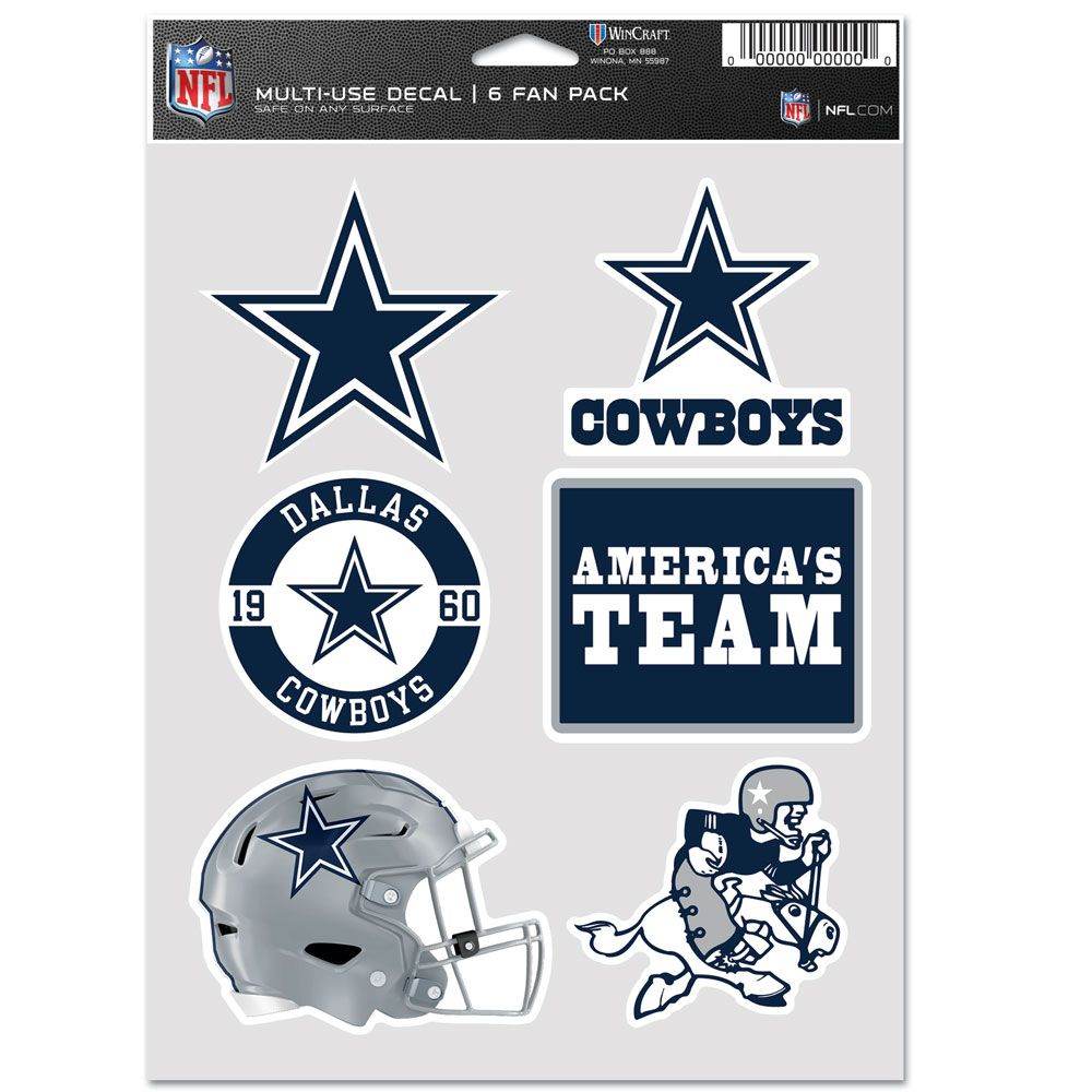 Dallas Cowboys Decal Pack 6 Multi Use Fan Decals For Cars - ToylandEU