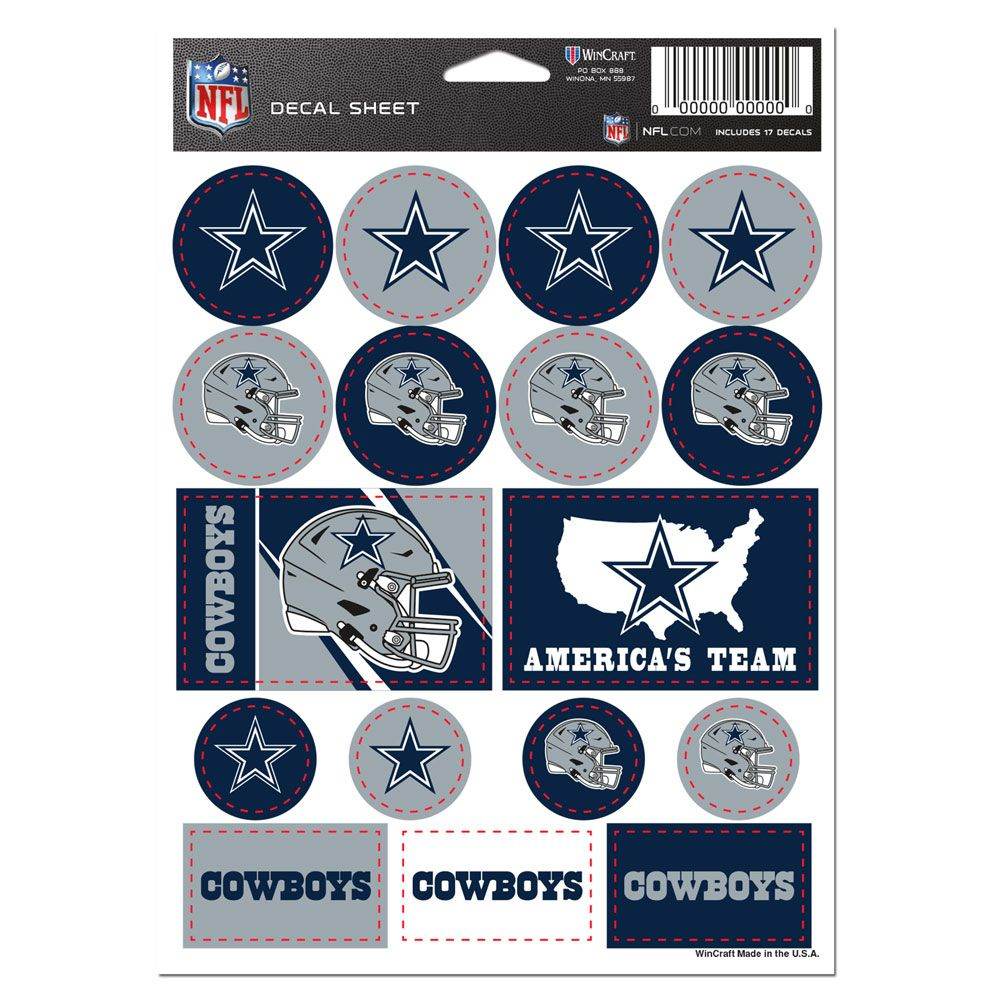 Dallas Cowboys Decal Sheet 5x7 Vinyl Sticker Pack Bundle - ToylandEU