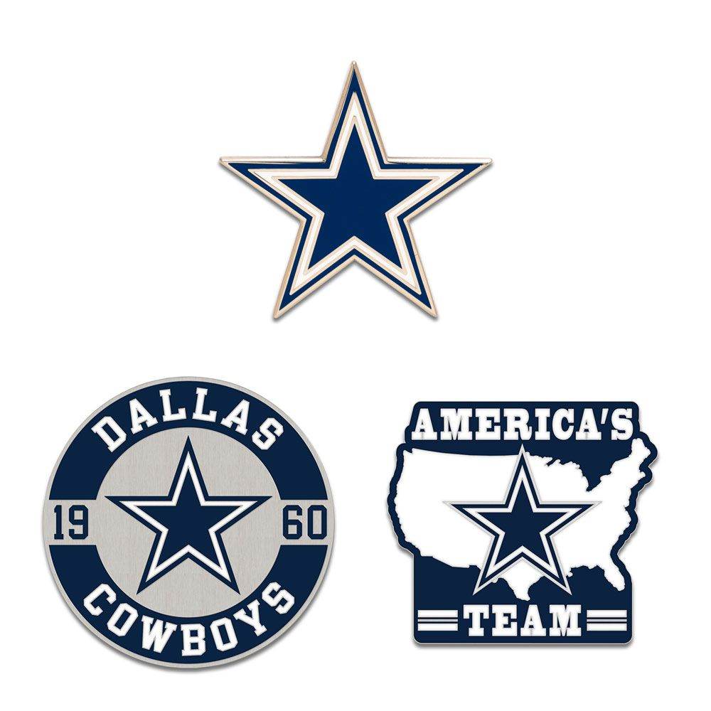 Dallas Cowboys Enamel Pin Set Three Piece Wincraft - ToylandEU