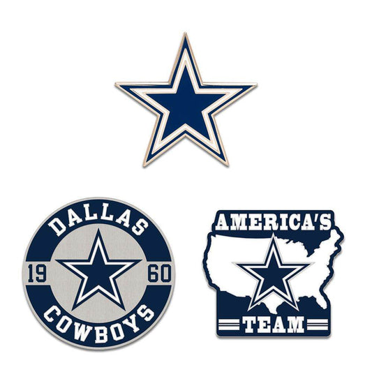 Dallas Cowboys Enamel Pin Set Three Piece Wincraft - ToylandEU