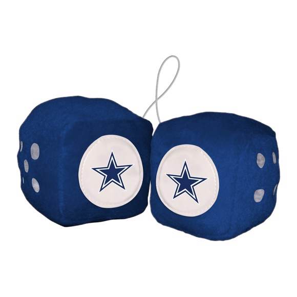 Dallas Cowboys Fuzzy Dice Plush Car Decor Embroidered Patch - ToylandEU