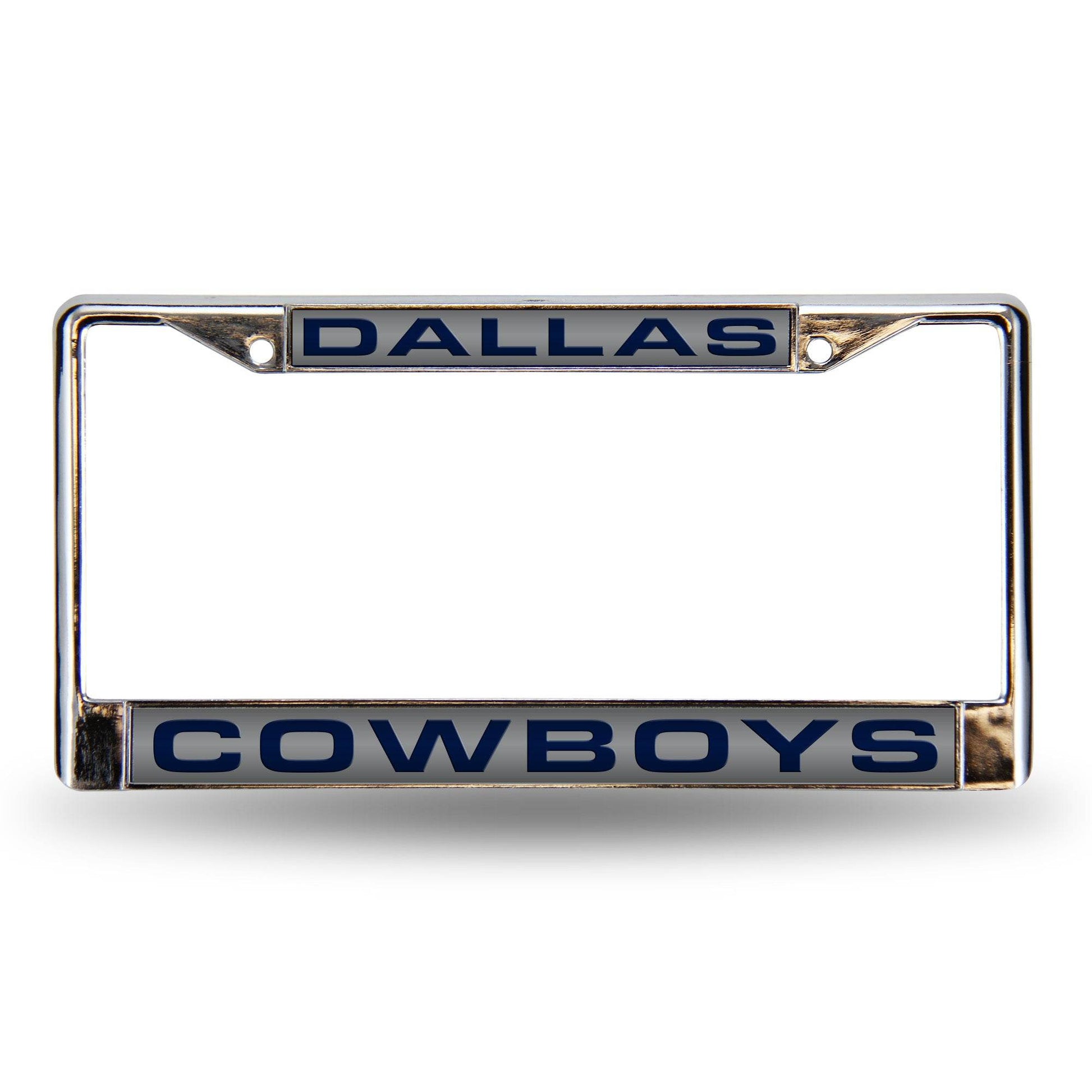 Dallas Cowboys License Plate Frame Laser Cut Chrome Silver - ToylandEU