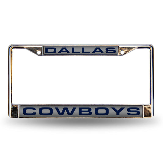 Dallas Cowboys License Plate Frame Laser Cut Chrome Silver - ToylandEU