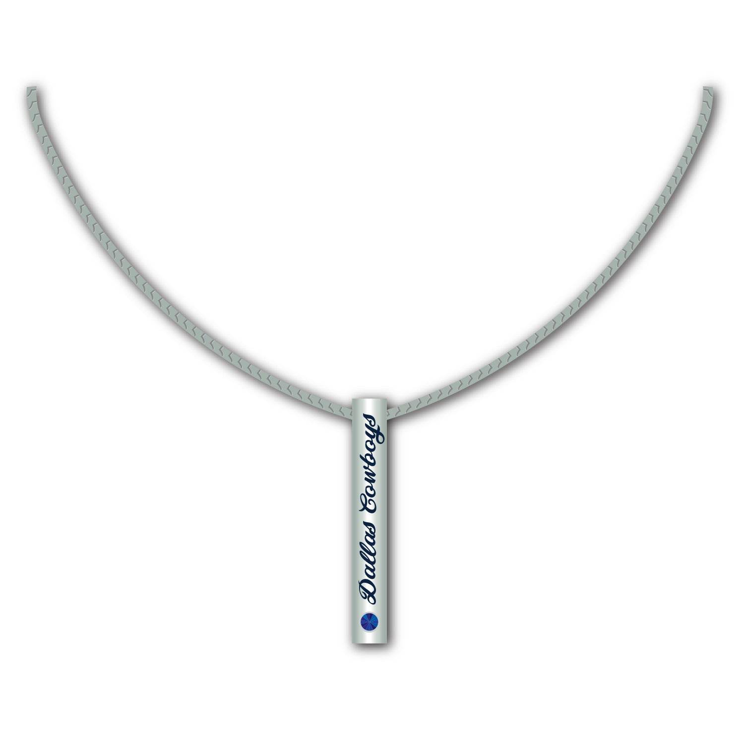 Dallas Cowboys Necklace Silver Bar Pendant Jewelry Gift - ToylandEU