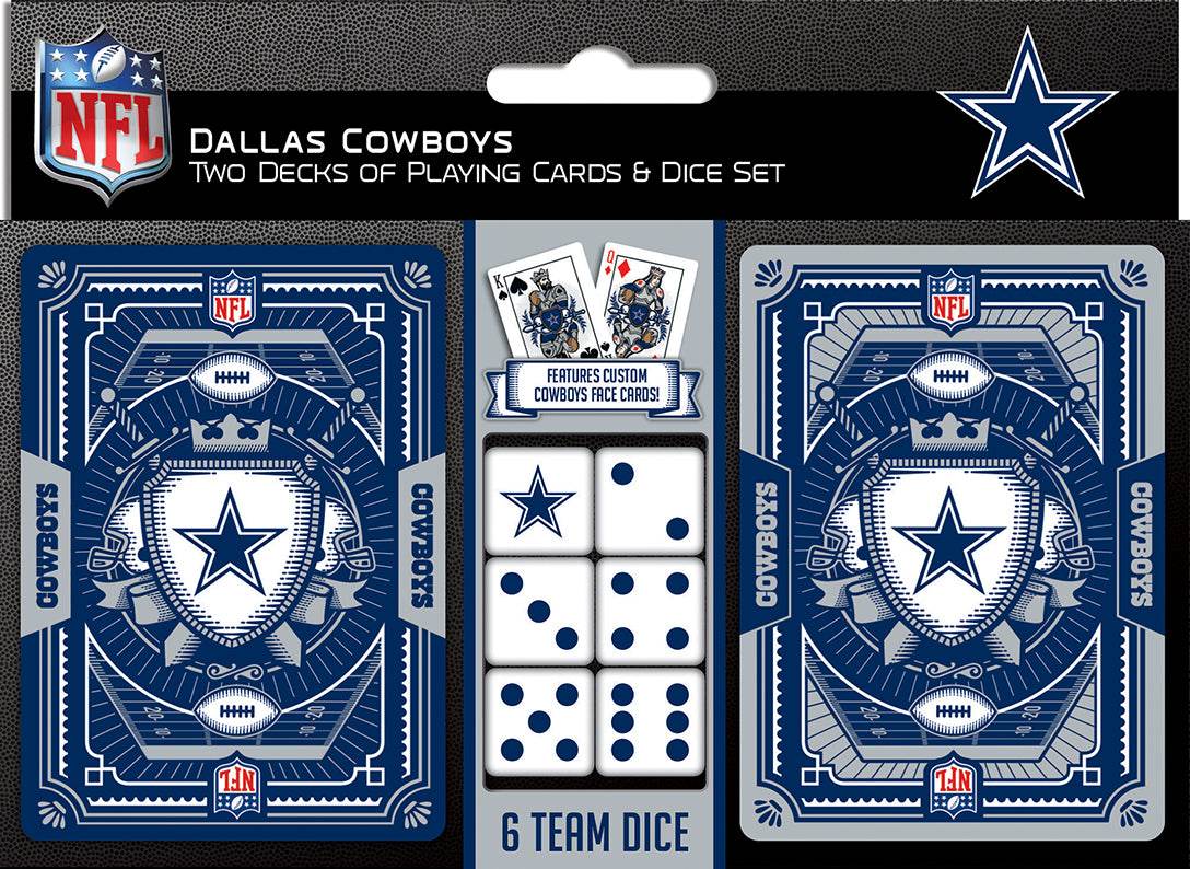 Dallas Cowboys Playing Cards And Dice Set With Team Logo - ToylandEU