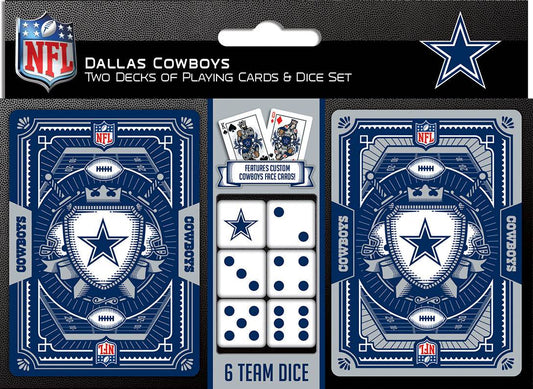 Dallas Cowboys Playing Cards And Dice Set With Team Logo - ToylandEU