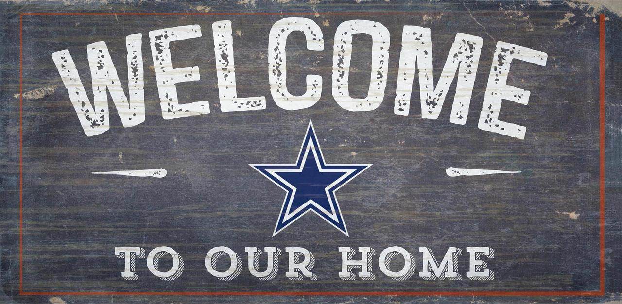Dallas Cowboys Wood Sign 12x6 Welcome Home Rope Hanger - ToylandEU