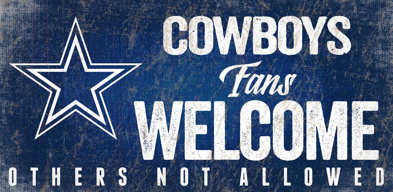 Dallas Cowboys Wood Sign Fans Welcome 12x6 Hanging - ToylandEU