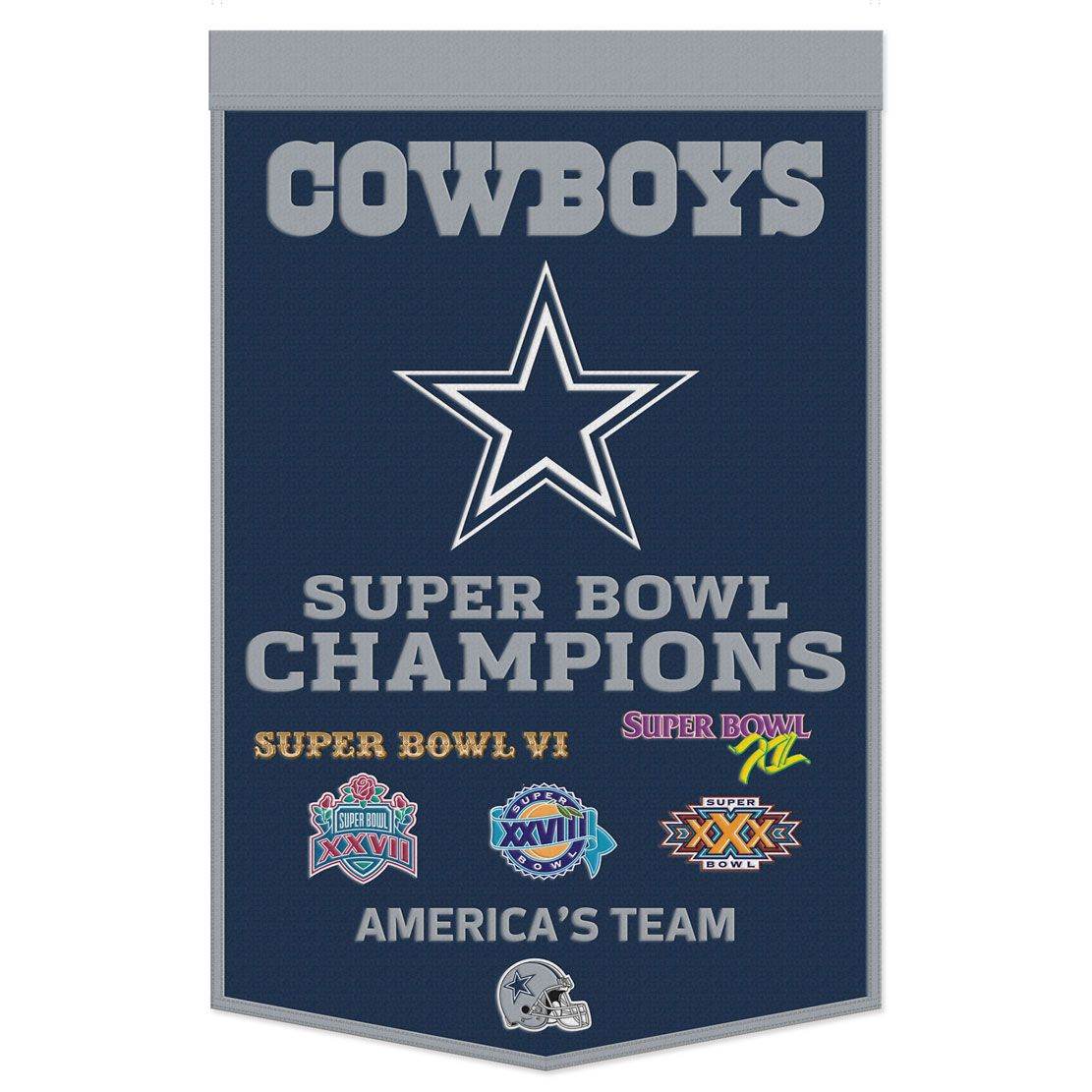 Dallas Cowboys Wool Banner 24x38 Dynasty Champ Design - ToylandEU