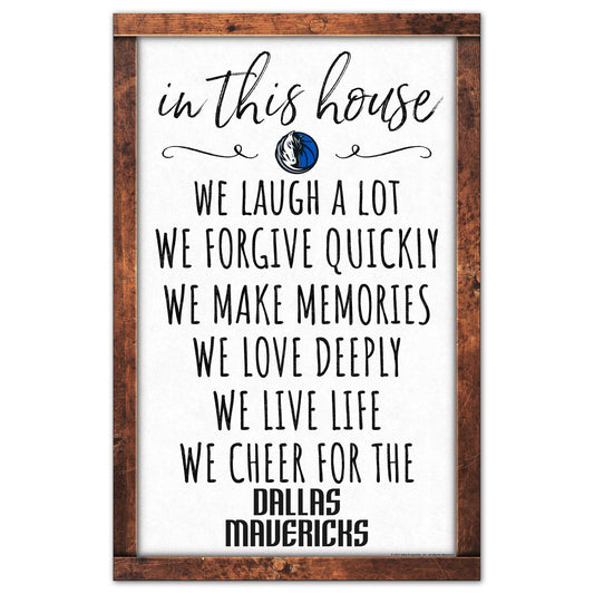 Dallas Mavericks 11x17 Wood Sign In This House Wall Decor - ToylandEU