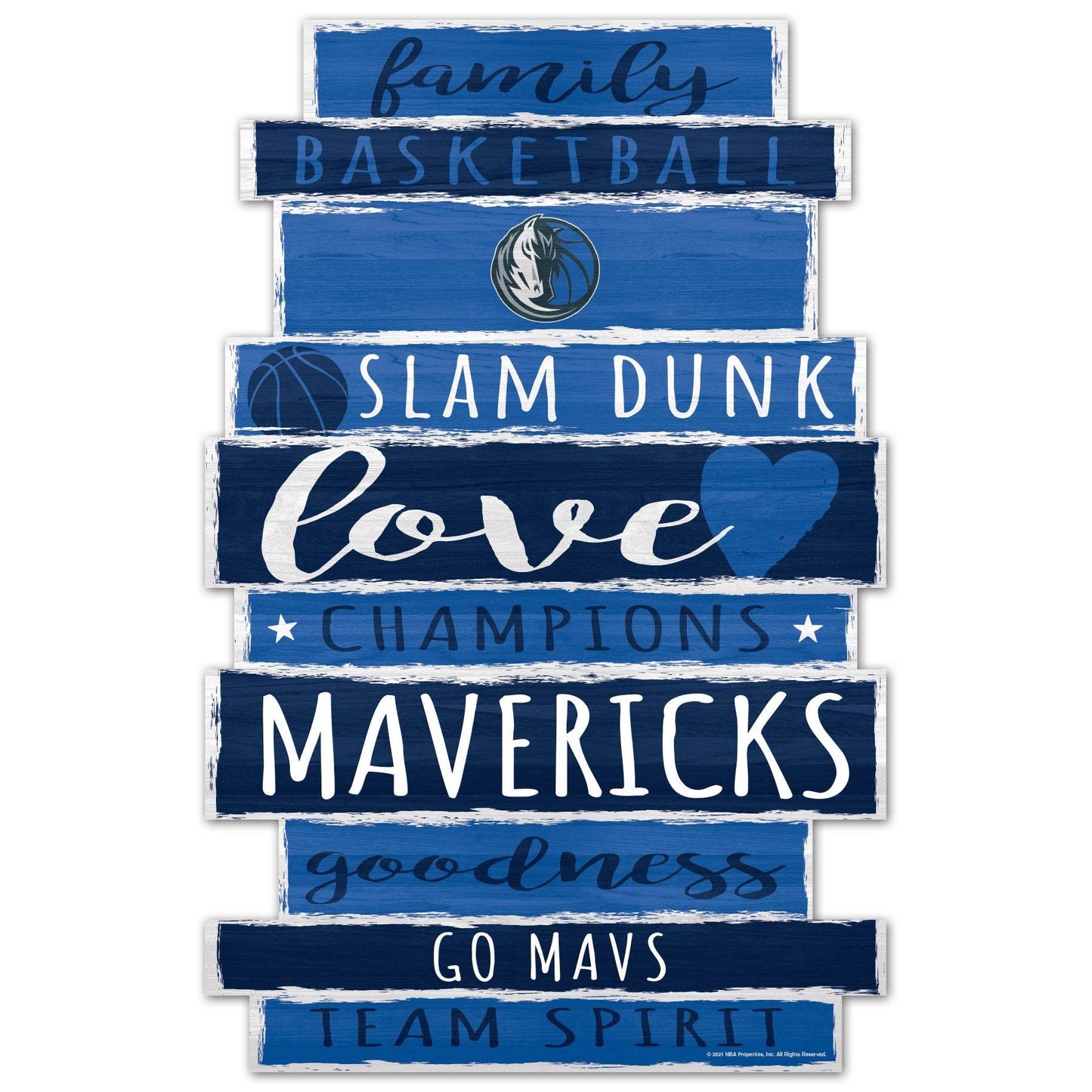 Dallas Mavericks 11x17 Wood Sign Wincraft Family Word - ToylandEU