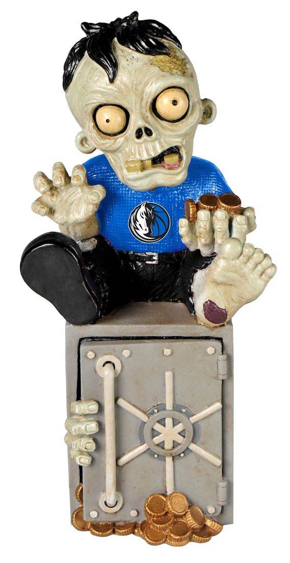 Dallas Mavericks Zombie Piggy Bank Resin Hand Painted - ToylandEU