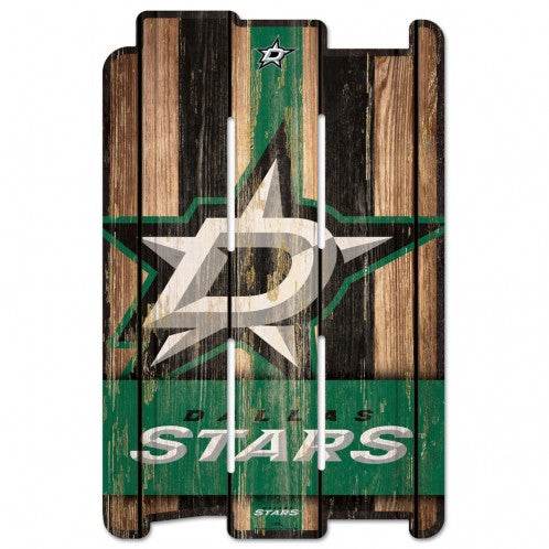 Dallas Stars 11x17 Wood Fence Style Sign With Whitewash - ToylandEU